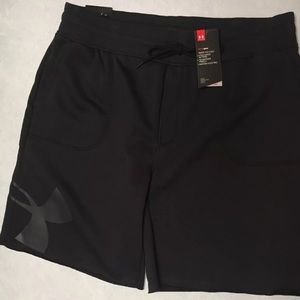 New Men’s Under Armour Fleece Shorts Black 2XL